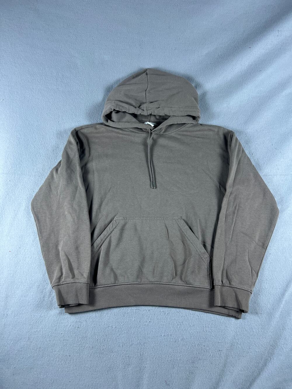 H&M Hoodie Mens S Brown Drawstring Blank Kangaroo Pocket Pullover Sweatshirt